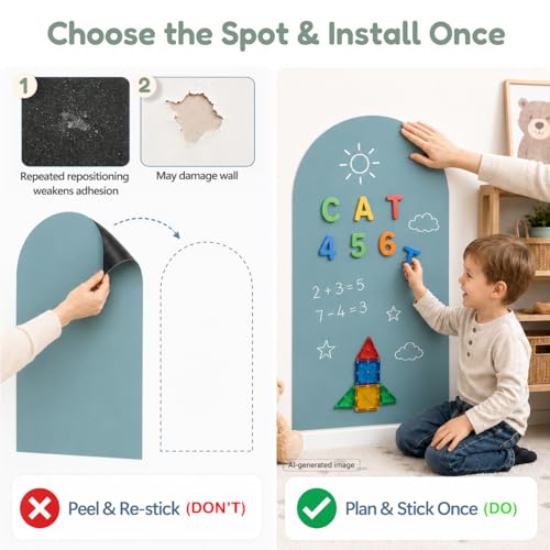 Magnetic Arch Wall Decal - Kids Peel-and-Stick Chalkboard Play Surface