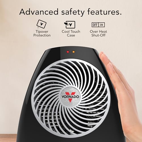 Personal Space Heater with Vortex Heat Circulation and Safety Features