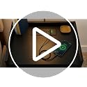 Modern LED Nightstand with Charging Station and 2 Drawers, Black