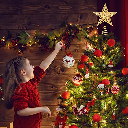 Blulu Gold 6 Inch Star Tree Topper – Glitter Christmas Treetop