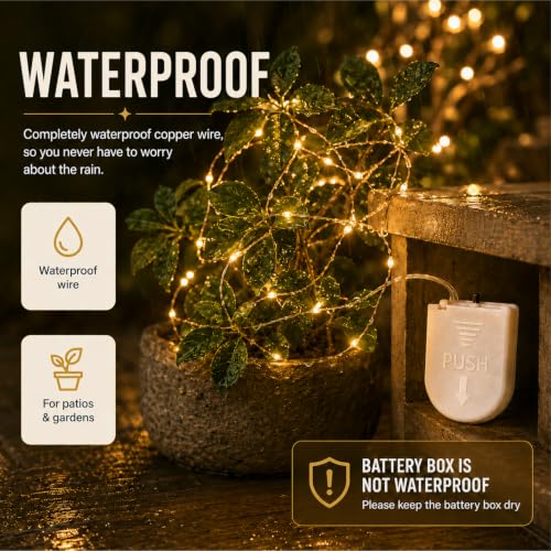 Battery Operated Fairy Lights - 6 Pack, 7ft 20LED Warm White String Lights
