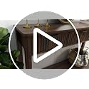 Fluted Wood Console Table with 3 Drawers, 47-inch Boho Entryway Sofa Table