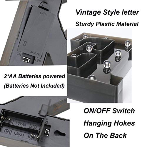 Black LED Marquee Letter Light - Battery Operated Alphabet Sign