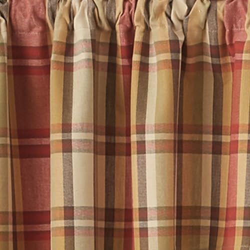 Cotton Plaid Window Swag Pair 72" x 36" Farmhouse Rod Pocket Valance