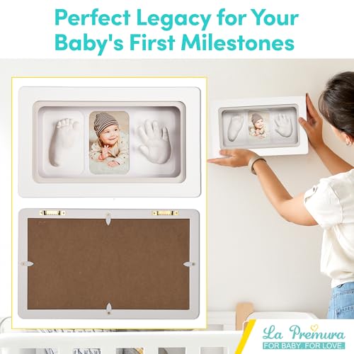 Baby Hand & Foot Casting Kit with Shadow Box Frame - 3D Plaster Mold Keepsake