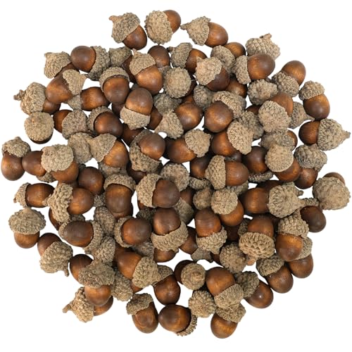 100 Pcs Realistic Artificial Brown Acorns for Fall Decorations