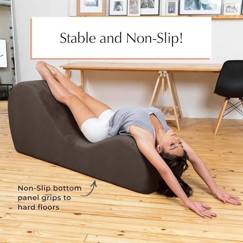Modern Foam Yoga Chaise Lounge for Stretching, Exercise & Relaxation, Black