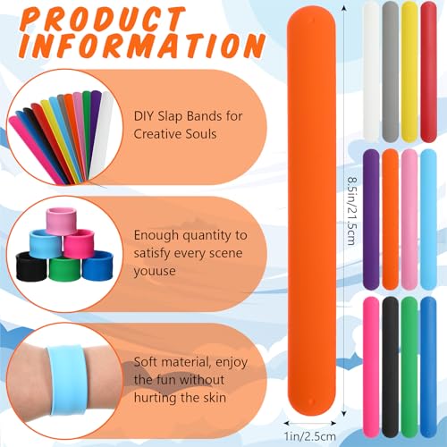Lake Blue Silicone Rubber Slap Bracelets - Safe and Soft Wrist Wraps