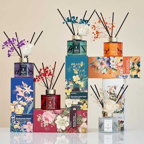 Flower Reed Diffuser Set, 150ml Freesia and Passion Fruit Scented Oil
