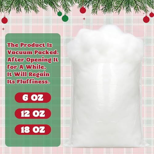 Fluffy Artificial Fake Snow Fluff (6 oz) - Soft Christmas Tree & Village Decor