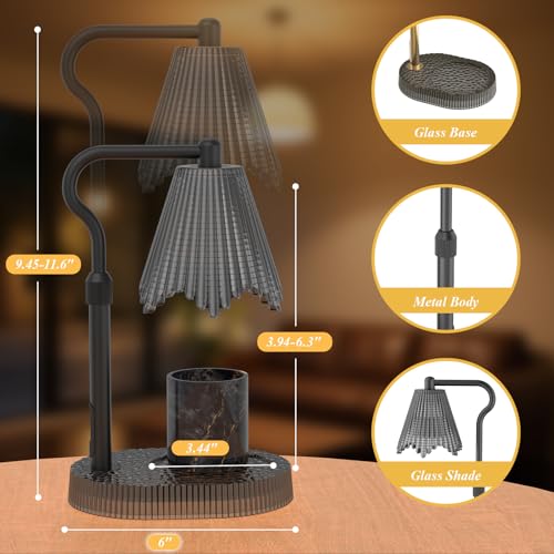Flameless Candle Warmer Lamp with Timer & Dimmer, Adjustable Height
