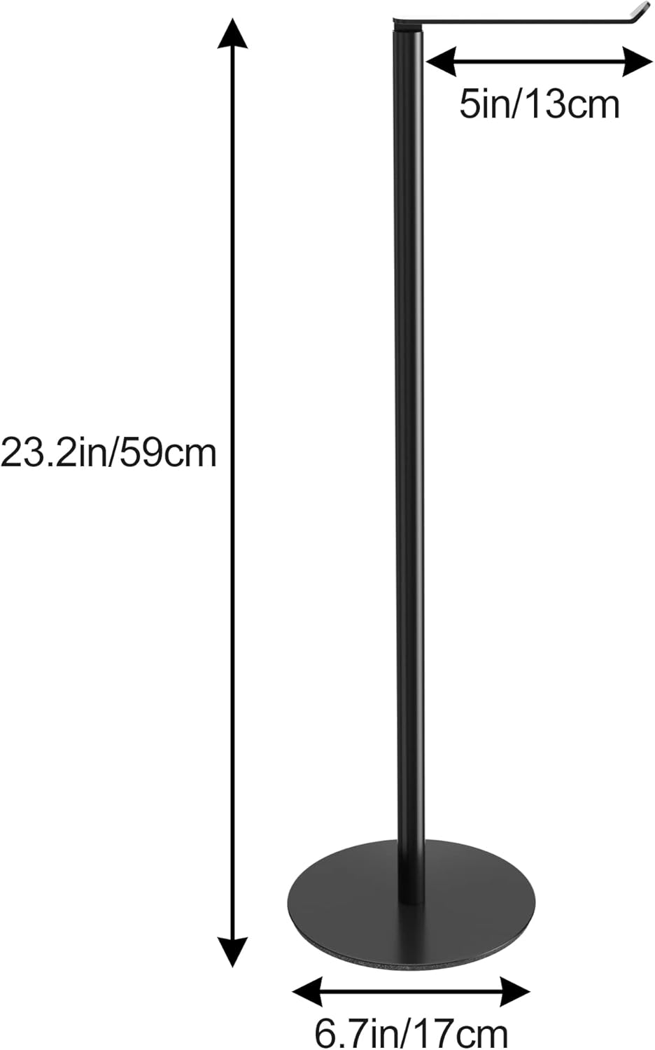 Regine Switzerland Black Toilet Paper Holder - Stainless Steel Free-Standing Dispenser for 4 Rolls