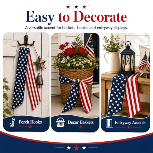 Patriotic Wreath Sash Stars and Stripes Front Door Decor