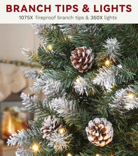 DWVO 7.5ft Pre-Lit Pencil Christmas Tree 350 LEDs with Remote – Green