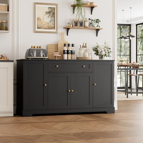 54-Inch Kitchen Buffet Cabinet with Storage, Coffee Bar & Adjustable Shelves