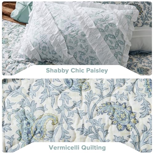 Madison Park 100% Cotton 6-Piece Coverlet Quilt Set, Full/Queen - Aqua