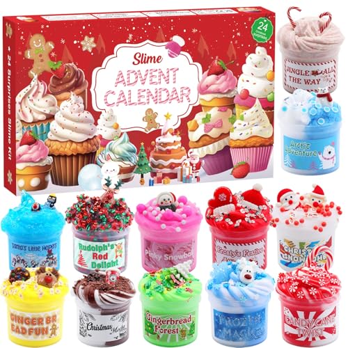 Slime Advent Calendar - 24-Day Christmas Countdown Toy Kit for Kids