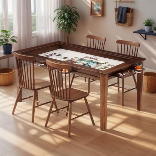 Solid Wood Gaming Table with Removable Dining Top - 54" x 31" Game Space
