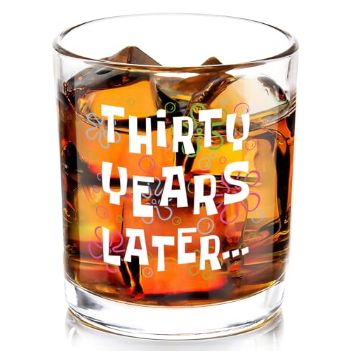 Futtumy 30th Birthday Whiskey Glass - 10 OZ Thirty Years Later Gift for Men Him Dad