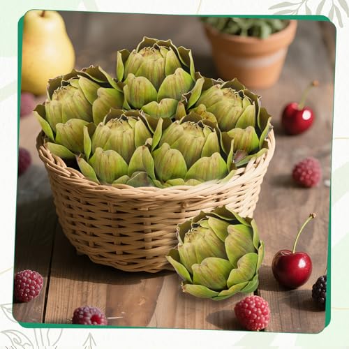 6Pcs Faux Artichokes - Lifelike Artificial Vegetables for Home Decor