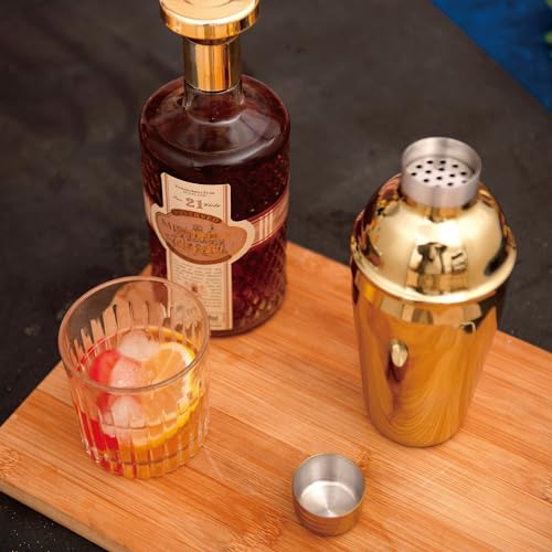 JNWINOG Gold Cocktail Shaker Set 7-Piece Bartending Kit, 18.6oz Professional Bar Tools