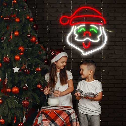 Santa Christmas Neon Sign Wall Decor USB Powered Neon Art Light for Home & Party