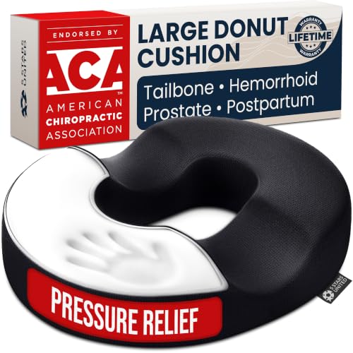 5 STARS UNITED Orthopedic Memory Foam Donut Seat Cushion for Tailbone Relief