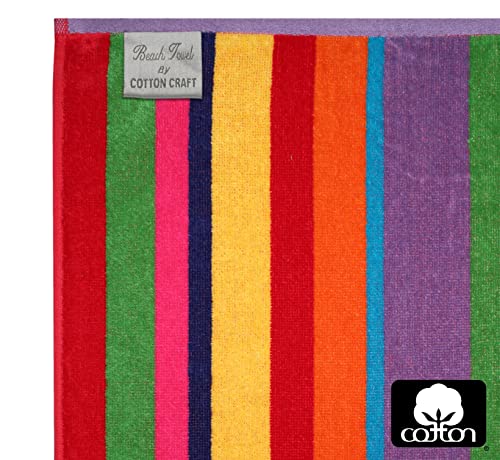 Oversized Beach Towel for Two, 58x68 Inch Extra Wide 100% Cotton Velour