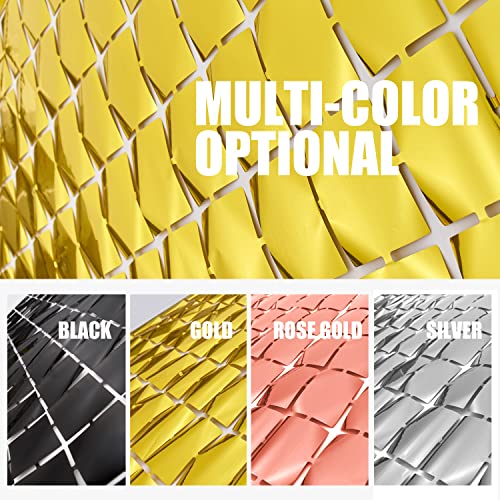 Gold Shimmer Wall Backdrop Curtains - 2-Pack 3.3x6.6 Ft Party Streamers