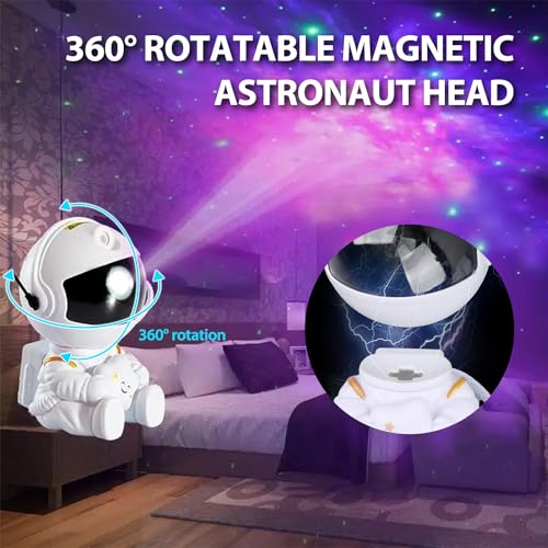 Astronaut Galaxy Star Projector with Remote, 8 Nebula Modes & 360 Rotation