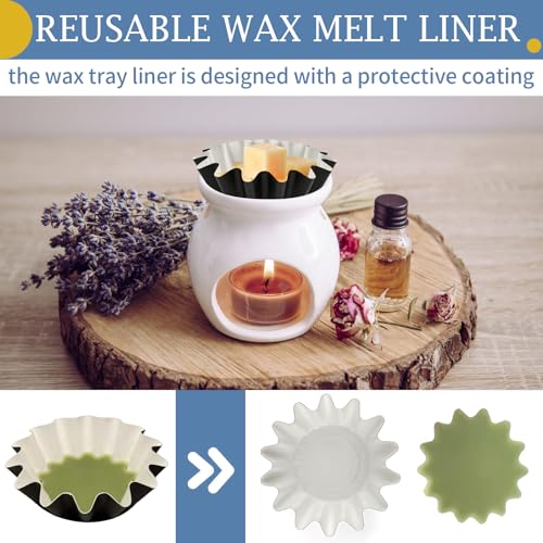 50 Pcs Reusable Wax Melt Liners for Wax Warmers, Leakproof Tray Inserts