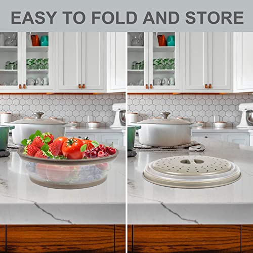 Collapsible Microwave Splatter Cover & Silicone Trivet Mat - Grey