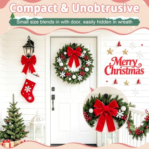 Heavy Duty Magnetic Wreath Hanger for Metal Front Door, 2-Pack, Black