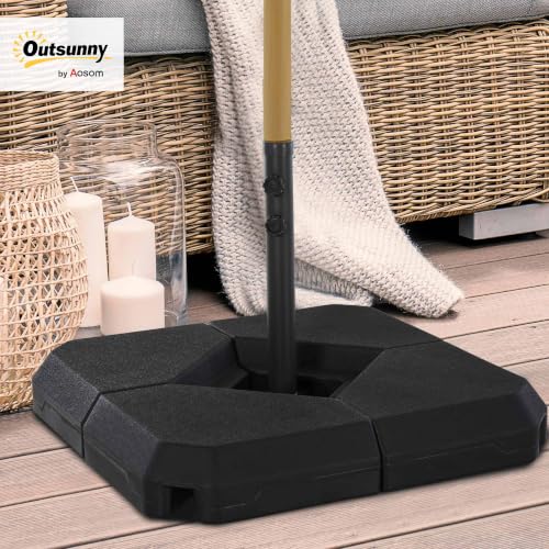Outsunny Offset Umbrella Base Stand with Cross Support, 132-158 lbs Capacity