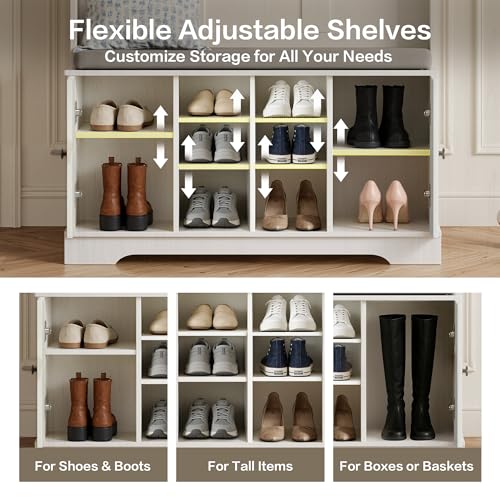 71-Inch Hall Tree with Bench, Shoe Storage and 7 Coat Hooks