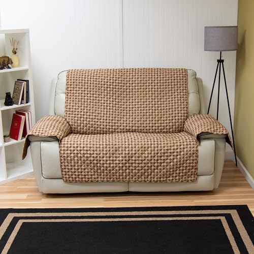 Brown Bear Cabin Loveseat Cover - Durable Polyester, 94" x 76"