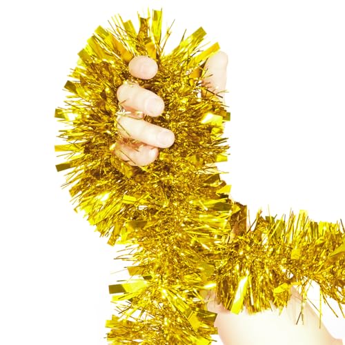 BLEUM CADE 32.8ft Gold Christmas Tinsel Garland - 1 Pcs