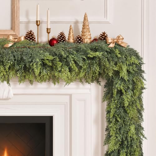 6FT Christmas Artificial Cedar Garland for Mantel - ComfyKit