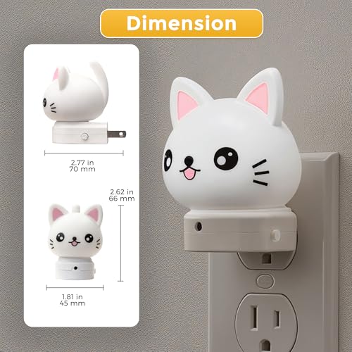 3D Cat LED Night Light with Dusk to Dawn Sensor and Color Changing Modes