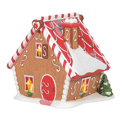 North Pole Village Ginger's Cottage Illuminated Porcelain Christmas Building