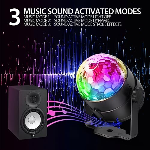 NEQUARE 9-Pack Disco Ball DJ Party Lights 7 Modes, Remote, Sound Activated Stage Lights