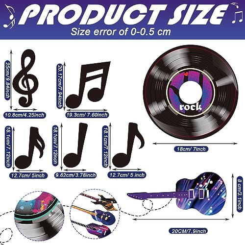 40-Piece Music Party Decoration Set: Musical Notes, Records, and Guitars