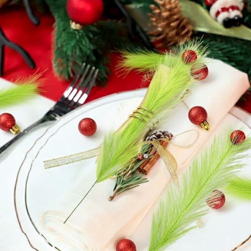 30Pcs Lime Green Christmas Tree Topper with Red Glitter Balls, 17''</n>Assorted Xmas Picks