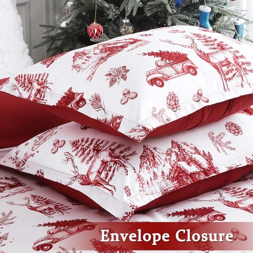 Christmas Duvet Cover King Size - Soft Microfiber Reversible Bedding