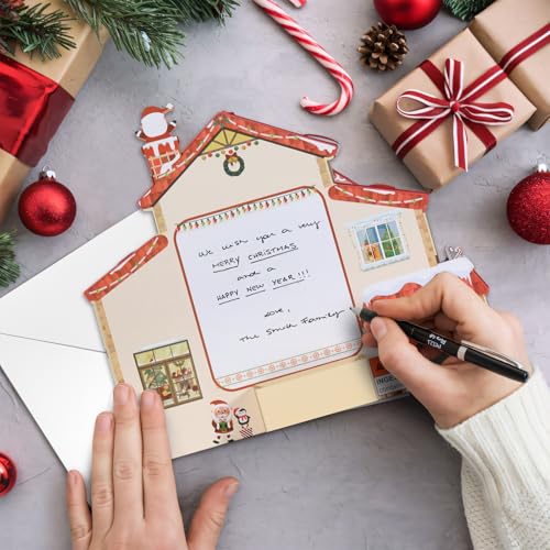 Yinqing Christmas Card House with Light & 3 Songs — Merry Christmas Pop-Up Card