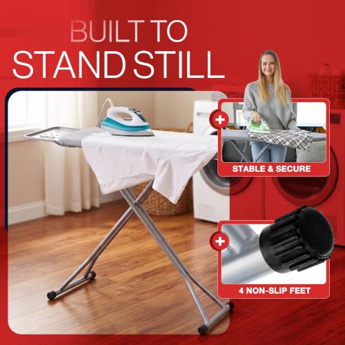 Full Size Ironing Board with Heat Resistant Cover and Iron Rest