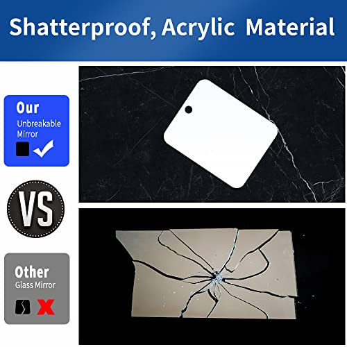 SAFEE MRROR Shatterproof Fogless Shower Mirror 10.7x8 Inch 2 Pack Unbreakable Bathroom Wall Mirror