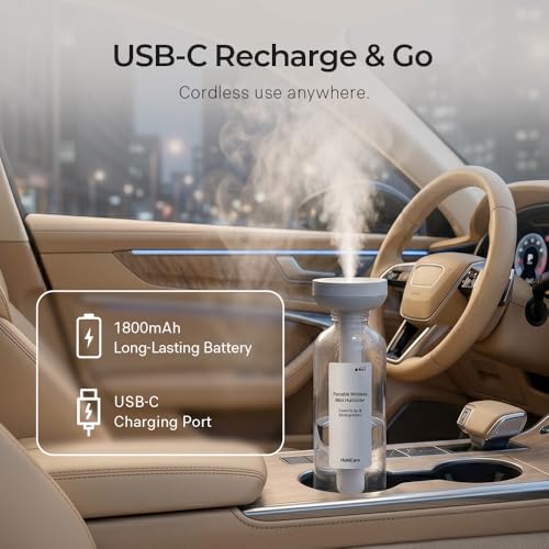 Portable Wireless Mini Humidifier USB Rechargeable Personal Mist Maker