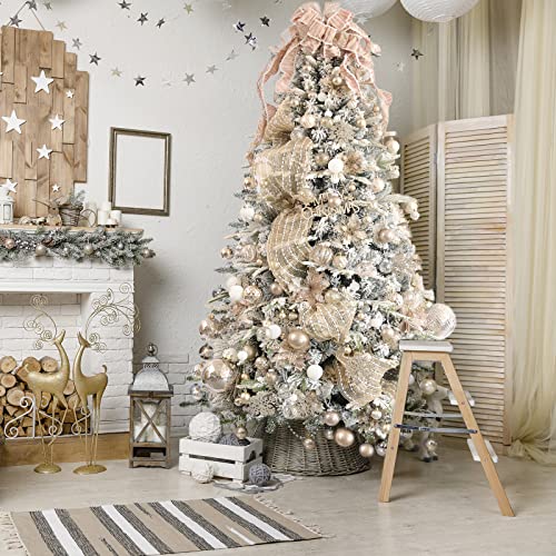 Champagne Clear Christmas Ball Ornaments 24-Pack - Shatterproof Plastic 3 Sizes