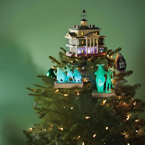 Interactive Haunted Mansion Christmas Tree Topper with Light & Sound